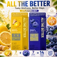All The Better Energy Booster Shot | Lemon Ginger 7 + Blueberry 7 | Total 14 Sticks | Daily Wellness