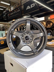 全新日本正廠AME Tracer GTV (Gunmental Black ) (Enkei 代工）17x7.5J ET48 (5x114.3)，$2200/隻，包裝