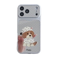 Mirror Cute Puppy Case Samsung Galaxy S26 Ultra S26 Plus S26 S25 Ultra S25 Plus S25 S24 FE S24 Ultra