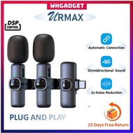 Urmax J1 Lavalier Microphone With ANC Noise Cancelling Wireless Microphone Reverb for Youtuber Meeti