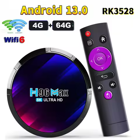 H96 MAX RK3528 Smart TV Box Android 13 Rockchip 3528 Quad Core Support 8K Video Wifi6 BT5.0 Media Pl