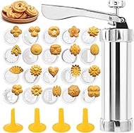 Stainless Steel Cookies Press Gun Manual Churro Maker Machine Churro Maker Kit with 20 Cookie Discs 