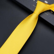 【吉星】領帶男正裝商務高檔西裝襯衫純色金黃色休閑小領帶潮韓版新郎結婚 西裝領帶 西裝領帶