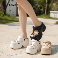 Lovito Women's Daisy Flat Sandal, Extra Thick 9Cm Soft Sole, Casual Style for Longer Legs LFA60336