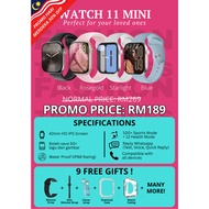 SMARTWATCH WATCH 11 MINI + MERDEKA SALE + 9  FREE GIFTS (FREE SILICONE STRAP + MANY MORE)