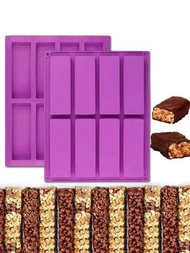 1入組8槽矩形蛋糕模具巧克力冰塊糖果烘焙裝飾工具(隨機顏色)