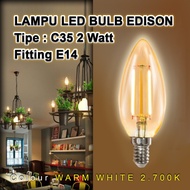 Edison Filament LED Bulb VintagePOLOS C35 2 Watt/ 2W E14 Fitting