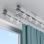 Curtain Guide Rail Telescopic Top Mounted Monorail Double Track Side Mounted Slide Rail Mute Slide Curtain Rod Curtain Straight Track Guide Rail