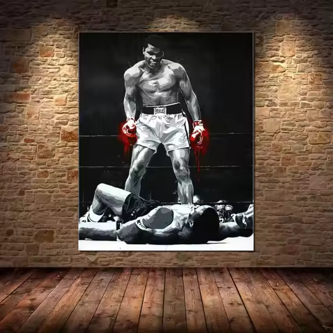 Muhammad Ali Modern Sports Boxing Art Canvas Poster Vintage Print for Living Room Wall Decor Home De