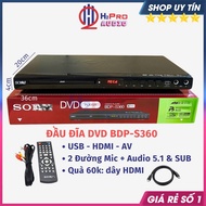 Đầu DVD Sony S360/520P Cao Cấp HDMI-Usb-SD-CD (Tặng Dây Hdmi) – Đầu Đĩa CD Nghe nhạc Karaoke - H2pro