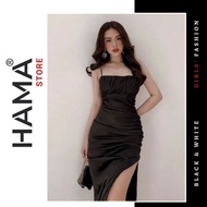 HAMA STORE H11 silk party dress - Embedded bust, seductive thigh slit