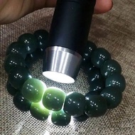 Natural hetian black green jade bracelet bangle beads jadite jade bracelets jade jewelry christmas bracelet 13*14mm