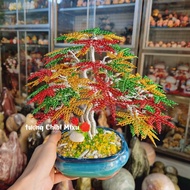 (Express delivery) New maple leaf pattern aluminum wire bonsai pot