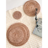 Tea Mat Rattan Coaster Cup Pad Coaster Cup Pot holders Rotan Table Mats Place Mat Table Mat Cup Mat