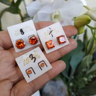 MERAH Red zircon diamond earrings