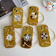 GC25 - GC29 Case Wave Model Popsocket 3d Stand Gold Handbag For Xiomi Redmi 10C C40 DA3604