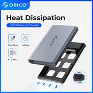 ORICO กล่องใส่ฮาร์ดดิสก์ Type-C Wadah HDD Eksternal 5Gbps ขนาด2.5นิ้วพร้อมการออกแบบเคสระบายความร้อนสำหรับอุปกรณ์แล็ปท็อป