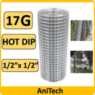 1/2" x 1/2" x 17G x 3' x100' ANITECH HOT DIP Galvanized BRC Welded Iron Wire Mesh Net Netting /Dawai Jaring