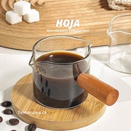 TEMARUMA HOJA Espresso Shot Glass with wooden handle Milk pan 75ml espresso cup coffee small espress
