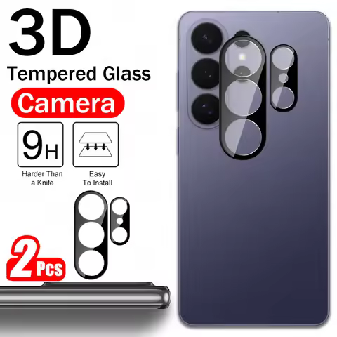 2Pcs 3D 9H Back Curved Camera Glass For Samsung Galaxy S26 Ultra S25Ultra Lens Protector Cap S26+ S2