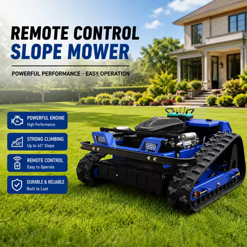 Remote Control Crawler Lawn Mower 500mm Grass Cutting Machine for Orchard Garden Hillside Farm