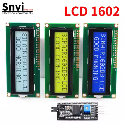 Snvi LCD1602 1602A LCD Display Module 16x2 Character Blue Yellow Green Gray Screen PCF8574 I2C IIC I