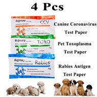 4PCS Disposable Canine Puppy Pet Dog CCV TOXO Toxoplasma Rabies Antigen Rapid Test Kit Strip