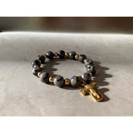 JJ Anchors | Peter - Larvikite | Gold Stainless | Natural Stone