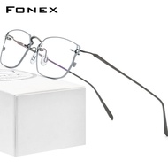 FONEX ไทเทเนียมบริสุทธิ์แว่นตากรอบผู้ชาย2022ใหม่วินเทจสแควร์แว่นตาสายตาสั้นแว่นตาแสง98641