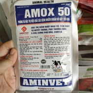 Amox 50% 100g dùng cho vật nuôi bị tiêu chảy tụ huyết trùng toi viêm ruột hoại tử