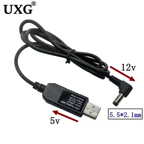 90 Degree USB DC 5.1 2.1mm power boost line DC 5V to DC 5v 9V / 12V Step UP Module USB Converter Ada