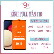 21d FULL SCREEN Glass for SAMSUNG A02 / A02S / A12 / A20S / M12 / M02 // OPPO A9 2020 / A5 2020 / F1