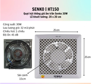 Quạt Hút Thông Gió Âm Trần Senko HT250 / HT200 / HT150 - Hàng Chính Hãng - Bảo Hành 24 Tháng