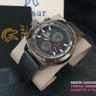 jam tangan caesar batre stainless tali kulit kualitas original