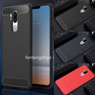 TPU Case For LG G7 G8 ThinQ G6 Q7 Q6 Plus Soft Shockproof TPU Case Carbon Fiber Texture Shock Absorption Protector Phone Cover Shell