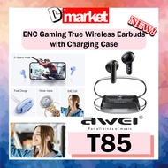 Awei T85 ENC True Wireless Gaming Earbuds with Charging Case Bluetooth Earbuds Sport Noise Reduction Wireless Earbuds