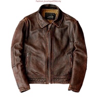 RETRO JACKET MOTORCYCLE Leather Slim Cow Leather AK77