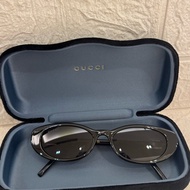Gucci黑色銀logo橢圓墨鏡🕶️