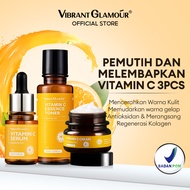 VIBRANT GLAMOR [BPOM] Set Pemutih Vitamin C 3PCS Toner Esensi Wajah + Serum + Krim Memudarkan Bintik