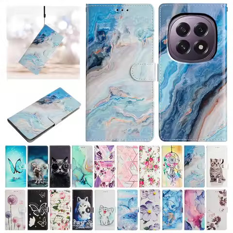 Vibrant Painted Flip Leather Case for OPPO K12X F21 F21S Pro A54 A57 A57E A74 A77 A93 A94 5G Wallet 