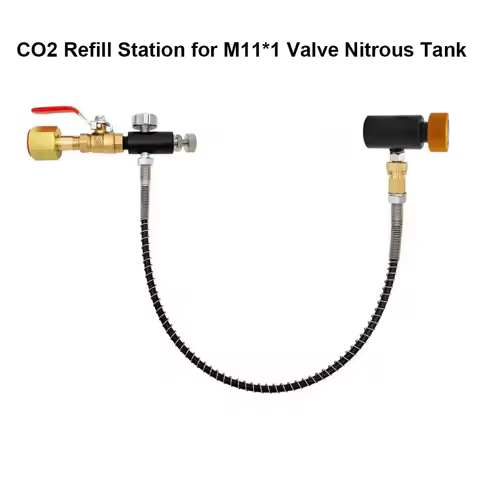 N2O Refill Adapter M11x1 Male Thread Quick Connector G5/8 with 1 Meter Spring Coiled Hose