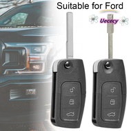 UECECY Fob  Replacement Car Accessories Flip 3 Buttons Car Key Shell for for Ford Focus Fiesta C-Max