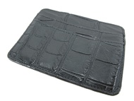 Genuine Crocodile Skin Leather Slim Business Credit Card Holder Sleeve Wallet (Black)