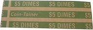 CONTROLTEK Flat Tubular Coin Wrap, Dimes, $5.00, Green, 1,000/Box (CNK560044)