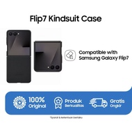 Case Samsung Galaxy Z Flip 7 Kindsuit Case Leather Cover Z Flip7 - Black
