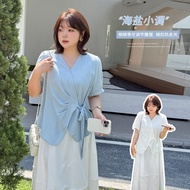 plus size blouse top for women XL-4XL big size shirt for office lady elegant wrap shirts 24PS814