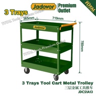 Jadever Tools 3 Trays Tool Cart Metal Trolley 719mm*365mm*663mm - JDCS1A13