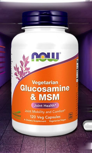 กลูโคซามีน / VEGAN Glucosamine &amp; MSM 120 Capsules by NOW FOODS