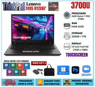 Laptop Lenovo ThinkPad T495 Ryzen 7 PRO RAM 16 SSD 512GB FHD WINDOWS 11PRO SIAP PAKAI