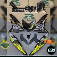 [READY STOCK] Coverset Bodyset Yamaha LC150 VR-46 Y15 Y15ZR V1 V2 Black (STICKER TANAM)